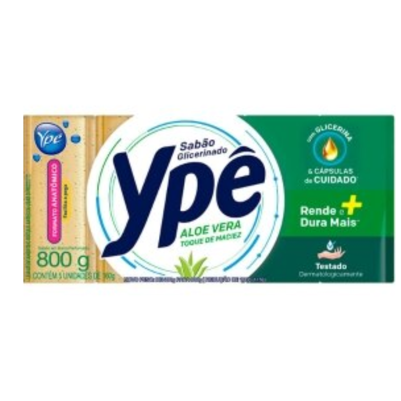 Sabão em Barra Ypê 5x180g Aloe Vera