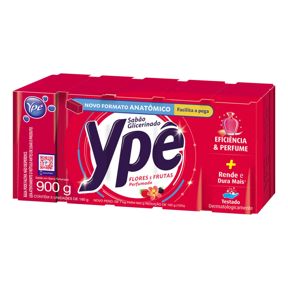Sabão em Barra Ypê Flores e Frutas 5x180g 