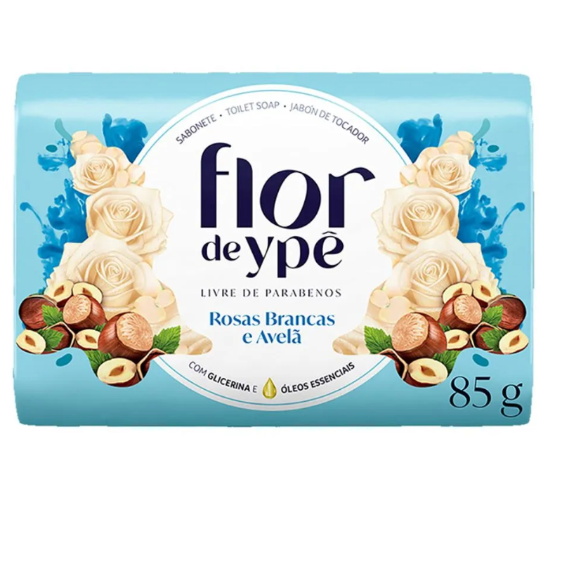 SABONETE FLOR DE YPE ROSAS BRANCAS E AVELA 85G