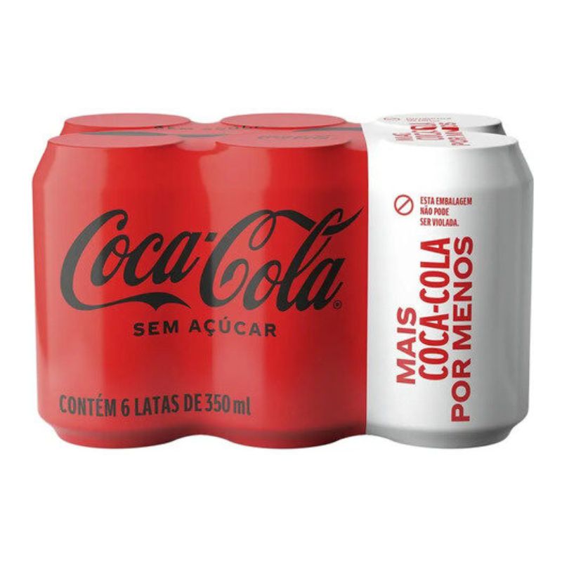 Pack Refrigerante Coca Cola Zero 6 Unidades 350ml