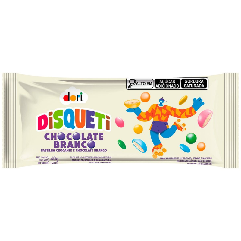 DISQUETI CHOCOLATE BRANCO CONF 40G