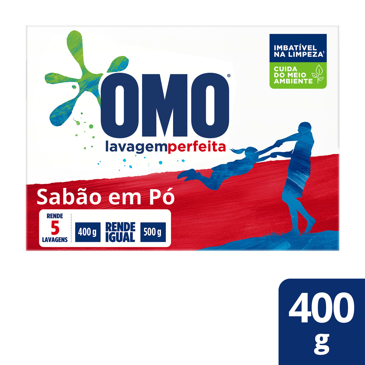 Sabão em Pó Omo Lavagem Perfeita Sanitiz e Higieniza Caixa 400g