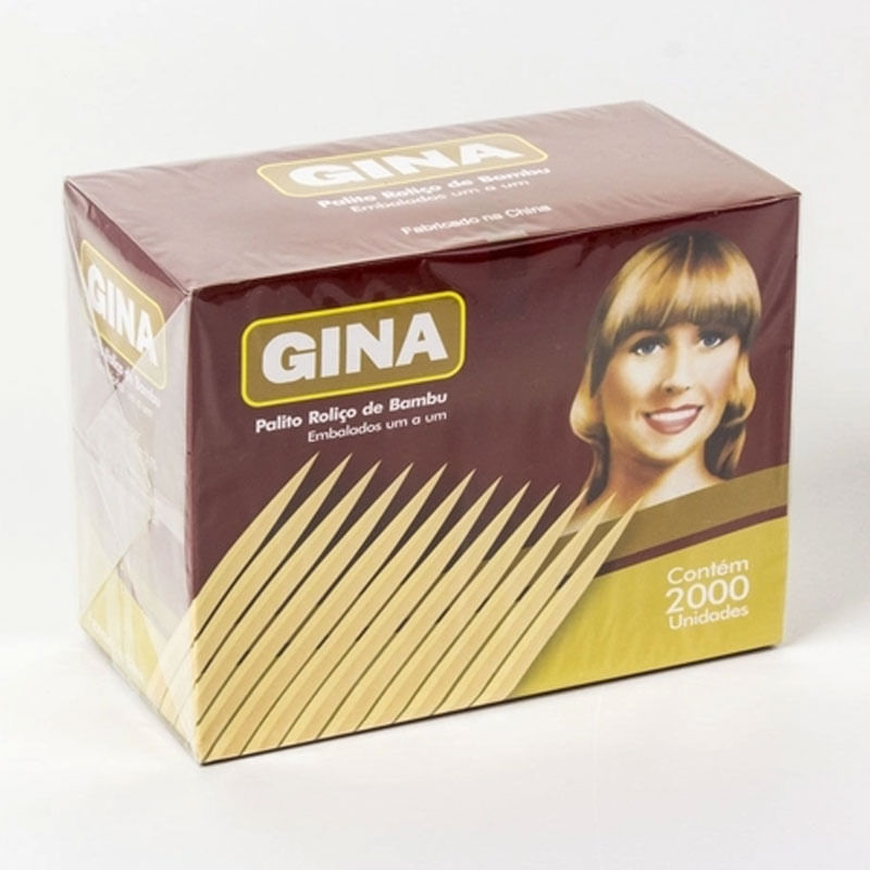 Palito de Dente de Madeira Embalados Gina 2000un