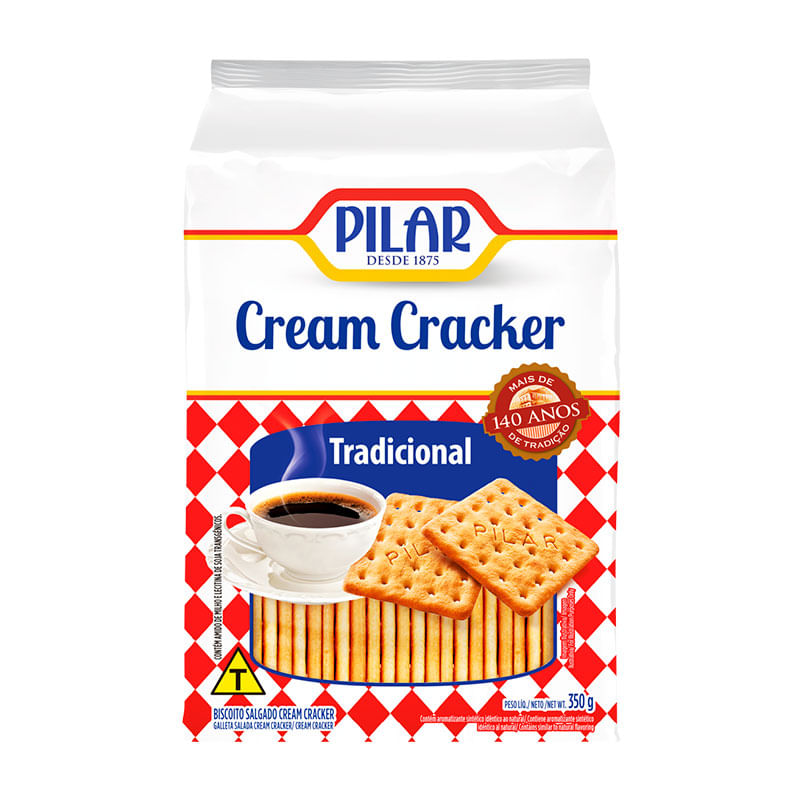 Biscoito Cream Cracker Tradicional Pilar 350g