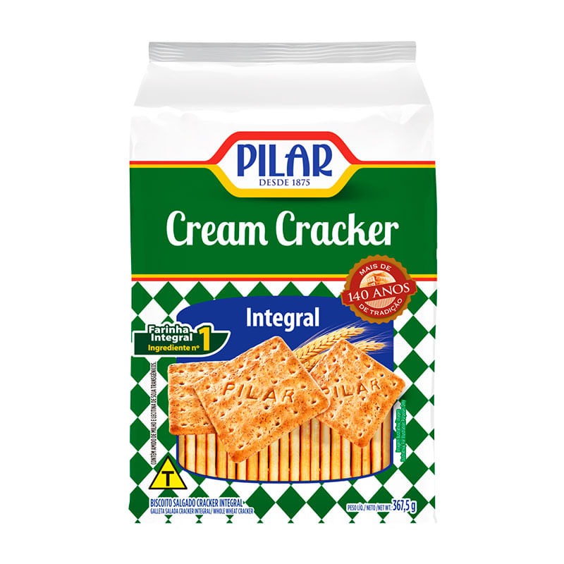 Biscoito Cream Cracker Pilar Integral 367,5g