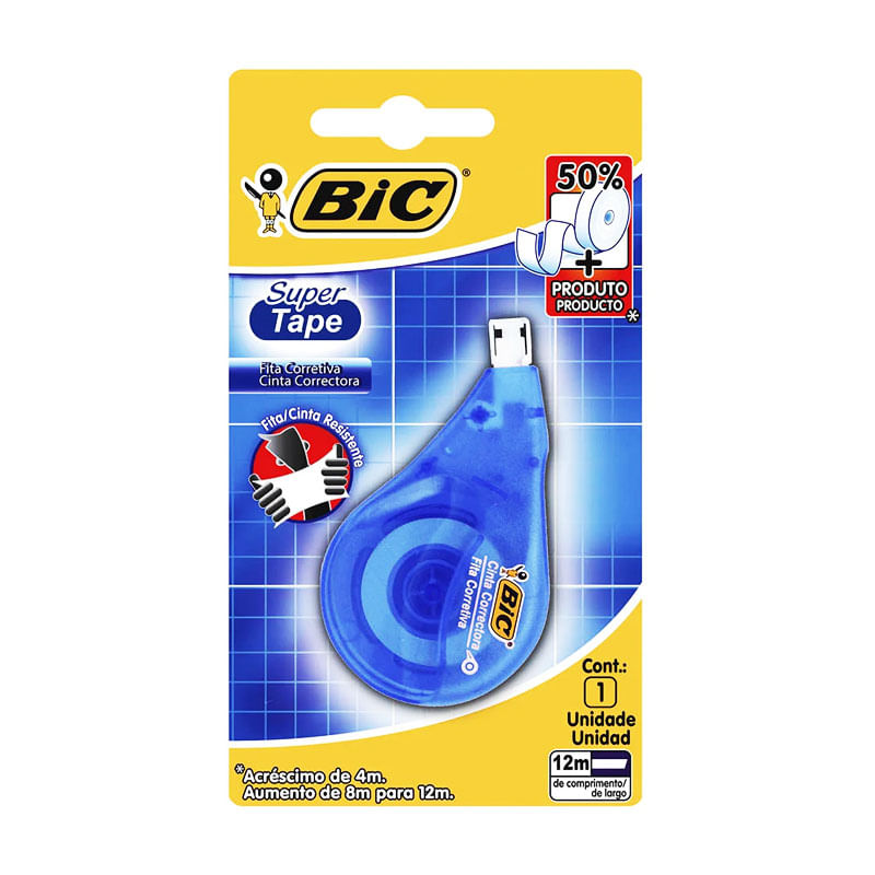 Fita Corretiva Super Tape Bic 12cm 
