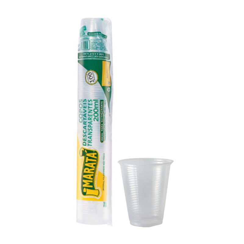 Copo Descartável Transparente Maratá 200ml