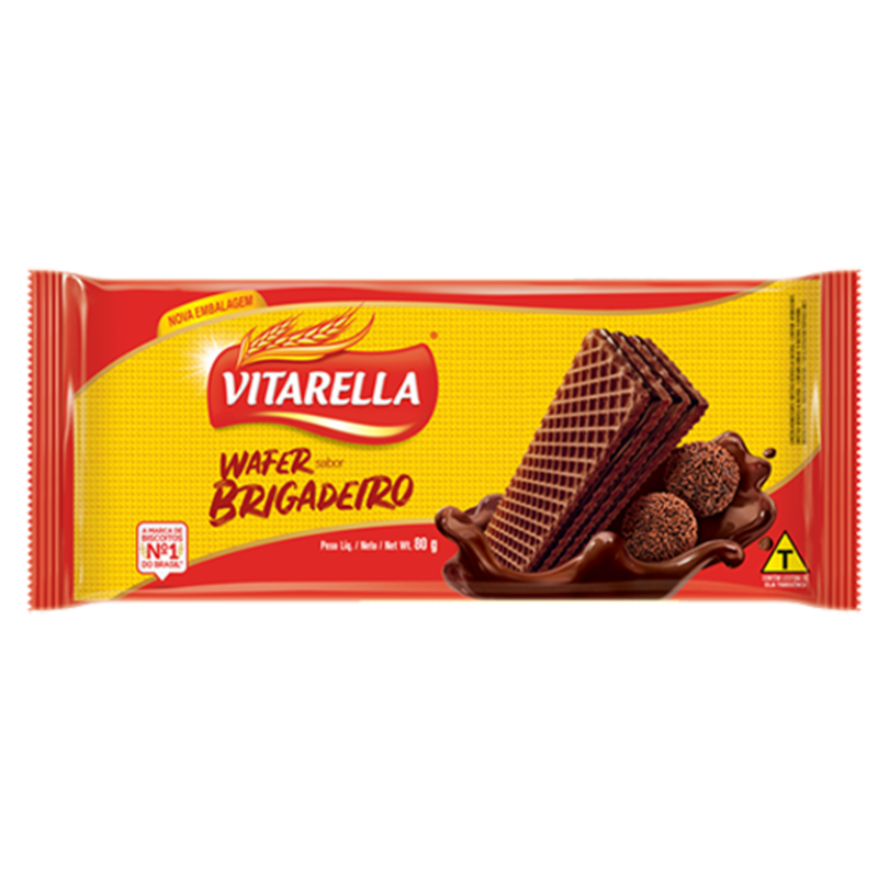 Biscoito Wafer Vitarella Brigadeiro 80g 