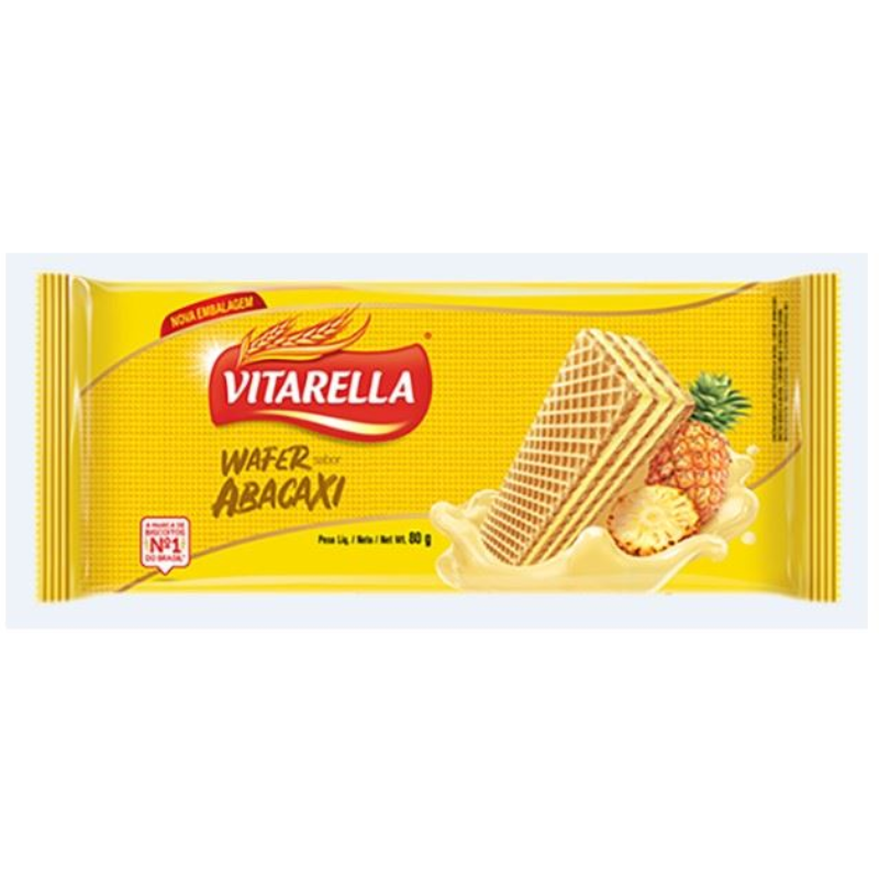 Biscoito Wafer Vitarella Abacaxi 80g 