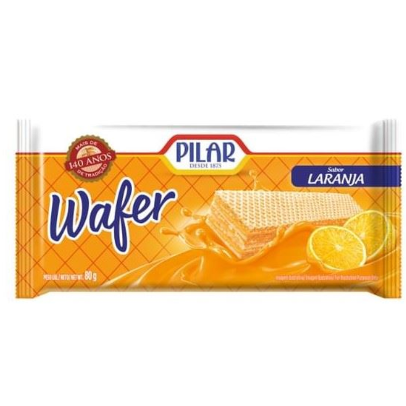 Biscoito Wafer Pilar Laranja 80g