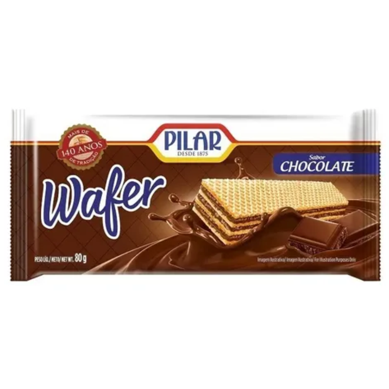Biscoito Wafer Pilar Chocolate 80g