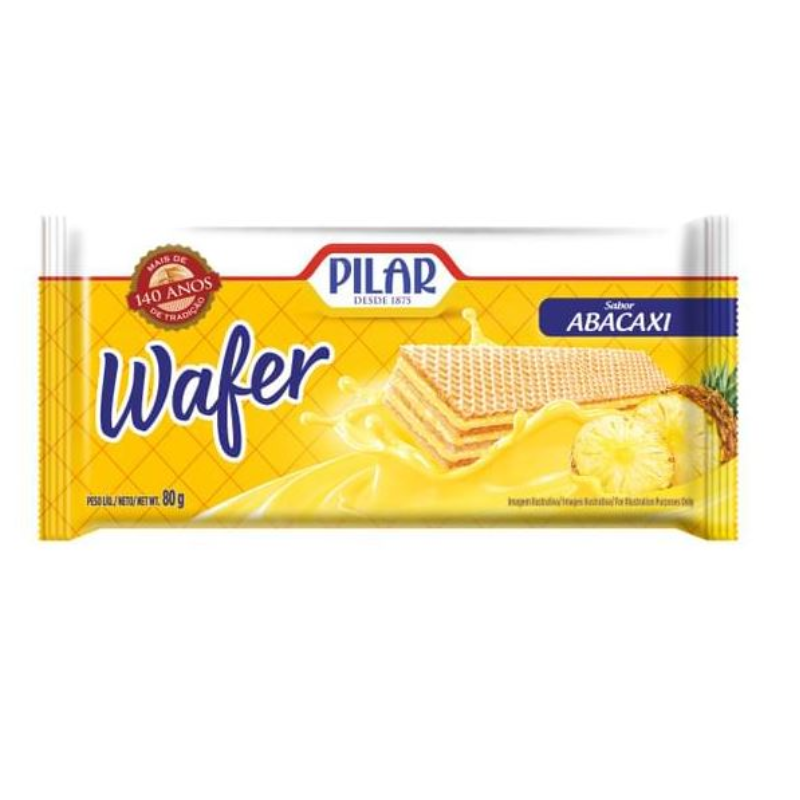 Biscoito Wafer Pilar Abacaxi 80g 