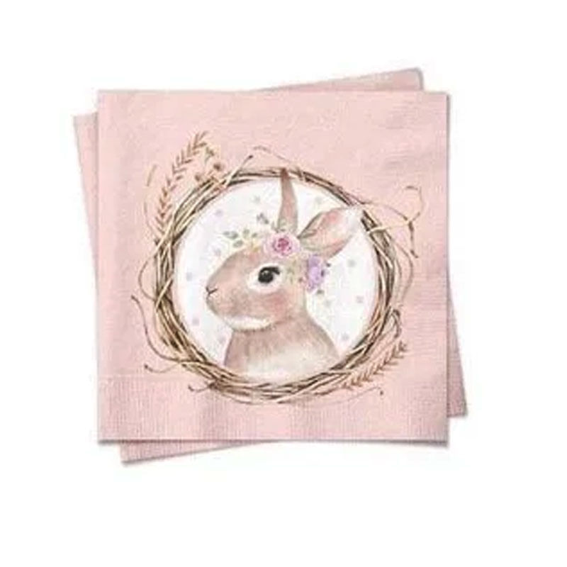 Guardanapo Coelha Serena Rosa 32,5X32,5 20 Folhas
