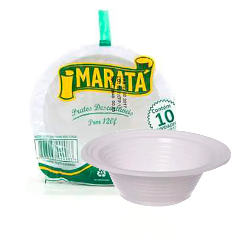 Prato Fundo Descartável Maratá Branco 12cm