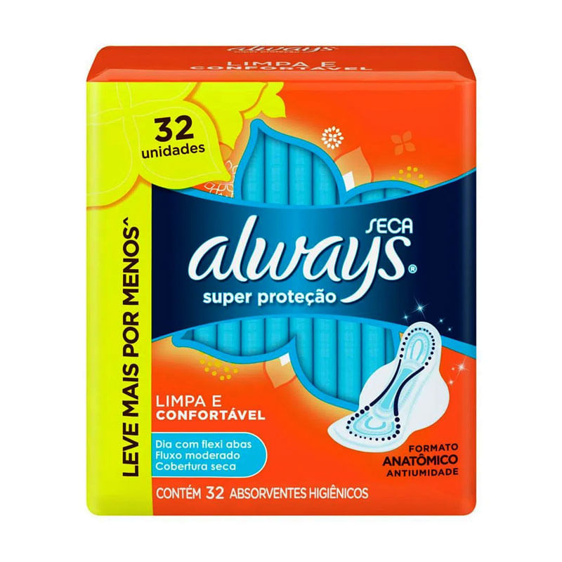 Absorvente Básico Seca com Abas 32un