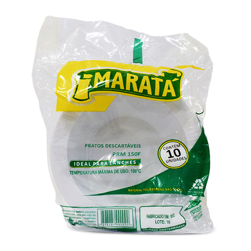 Prato Fundo Descartável Maratá Branco 15cm