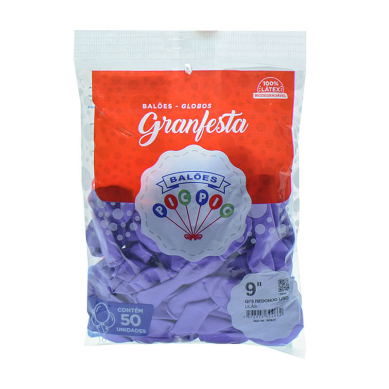 Balão Granfesta 9  Redondo Lilás 50un