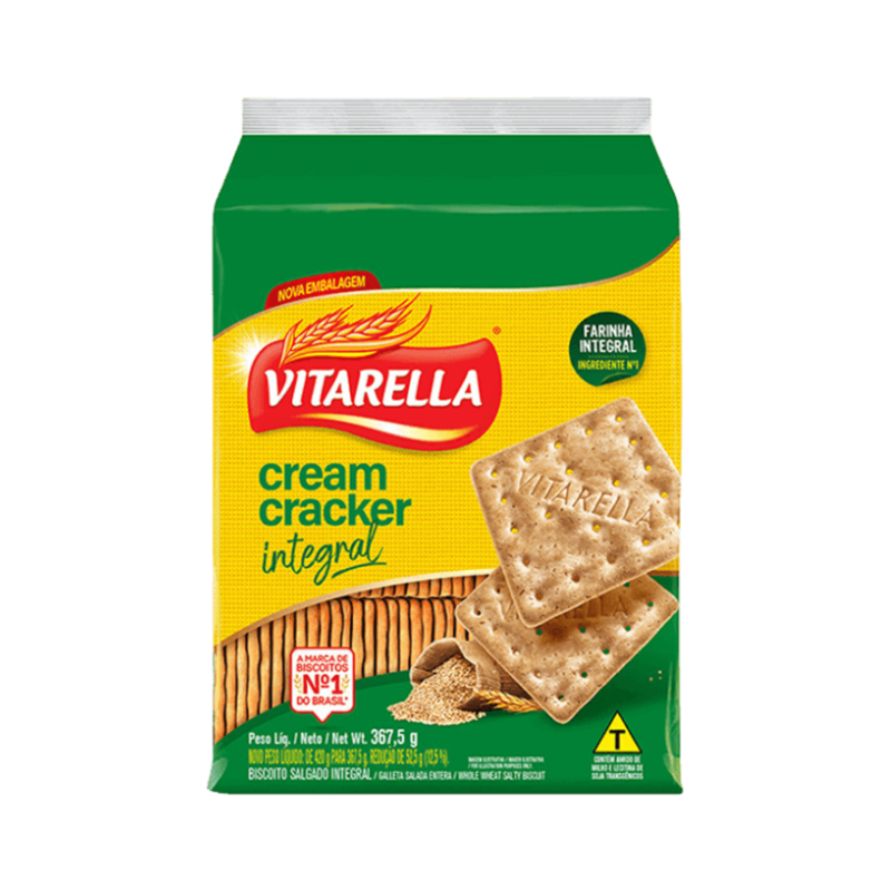 Biscoito Cream Cracker Vitarella Integral 367,5g
