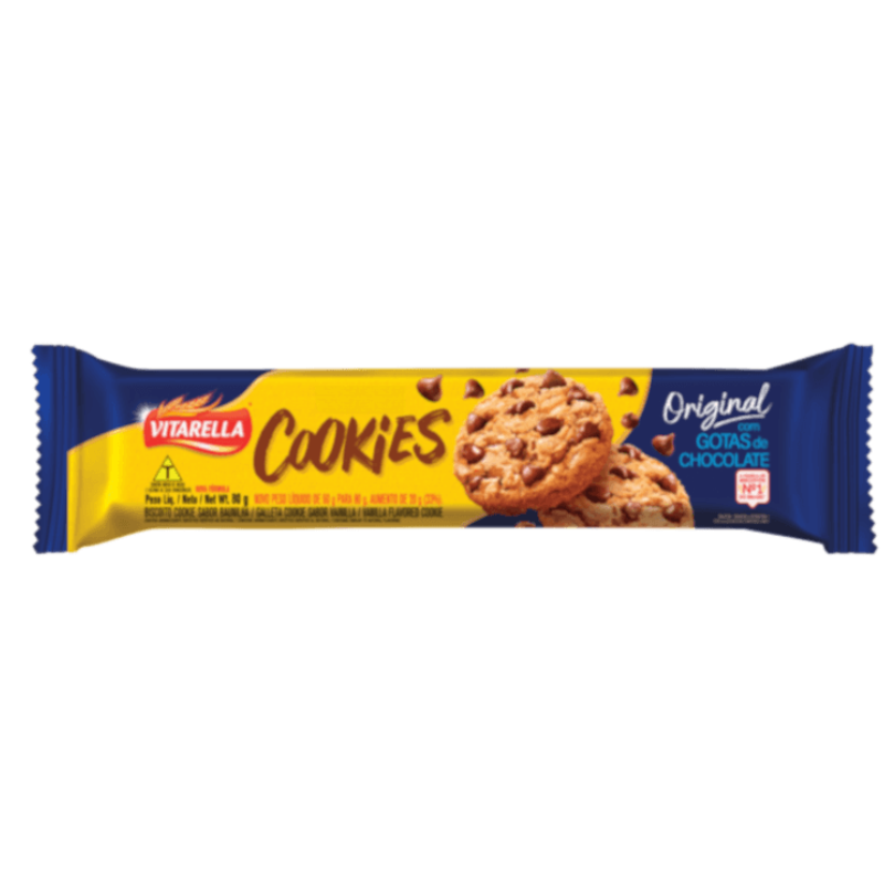 Biscoito Cookie Vitarella 80g Baunilha com Chocolate