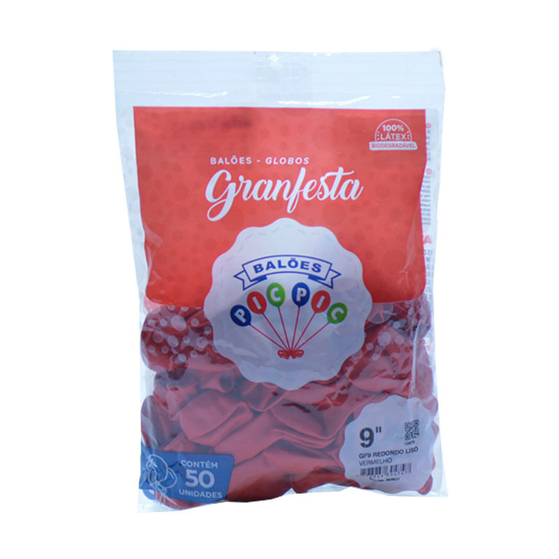 Balão Granfesta 9” Redondo Vermelho