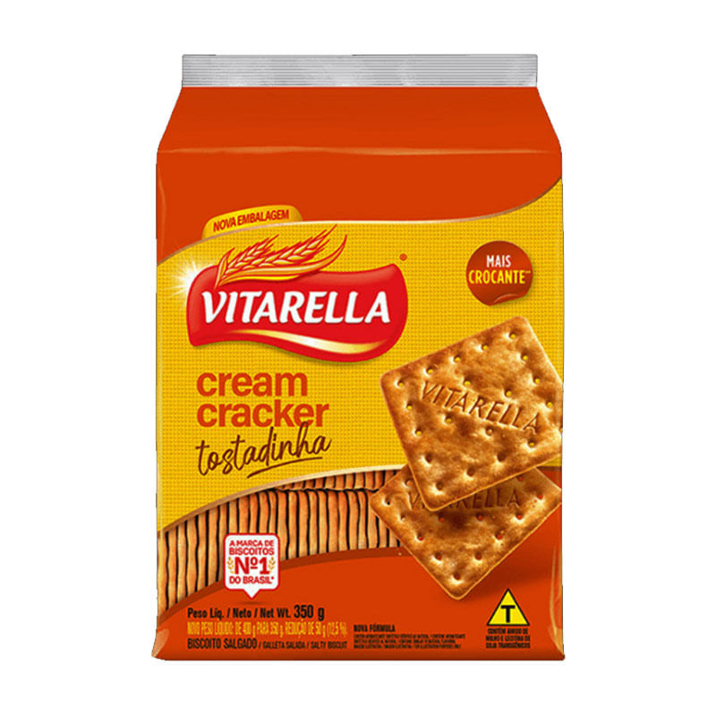 Biscoito Cream Cracker Vitarella Tostadinha 350g