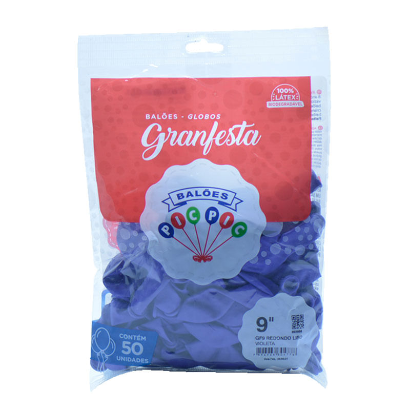 Balão Granfesta 9” Redondo Violeta