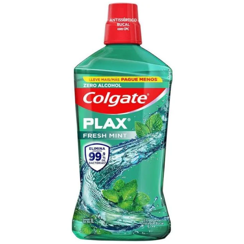 Enxaguante Bucal Colgate Plax Fresh Mint Leve 1L Pague 700ml