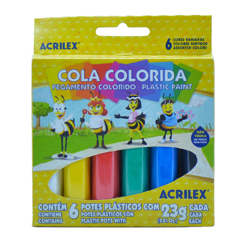 Cola Colorida Acrilex 23g 6 Cores