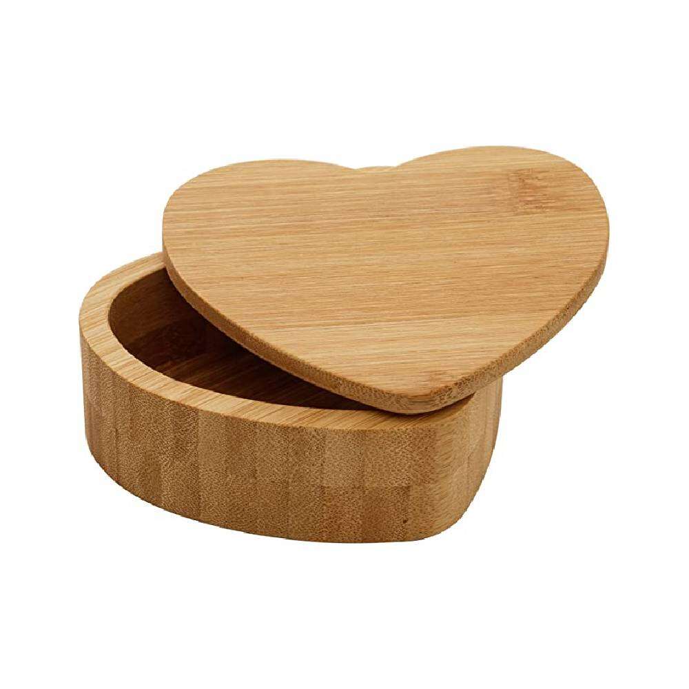 SALEIRO CORACAO BAMBU C TAMPA 12X10X5CM