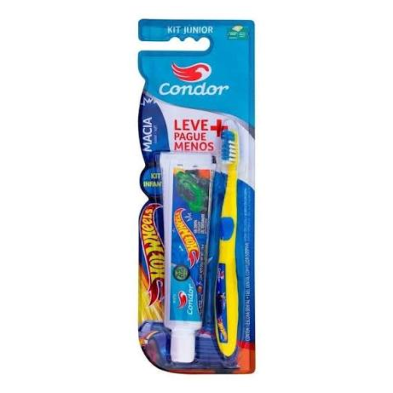 Kit Gel Dental + Escova Dental Jr Hot Wheels 8160  2 Unid.