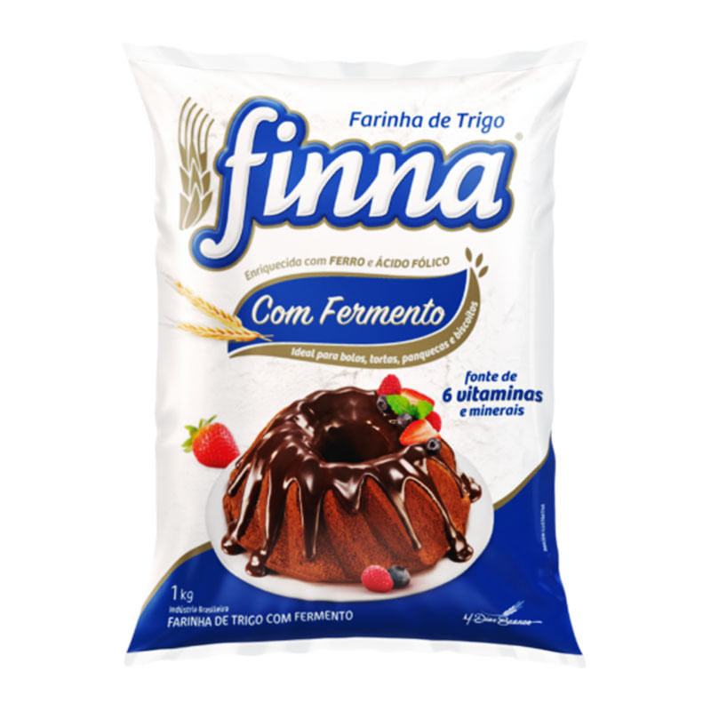 Farinha de Trigo Finna com Fermento 1kg.