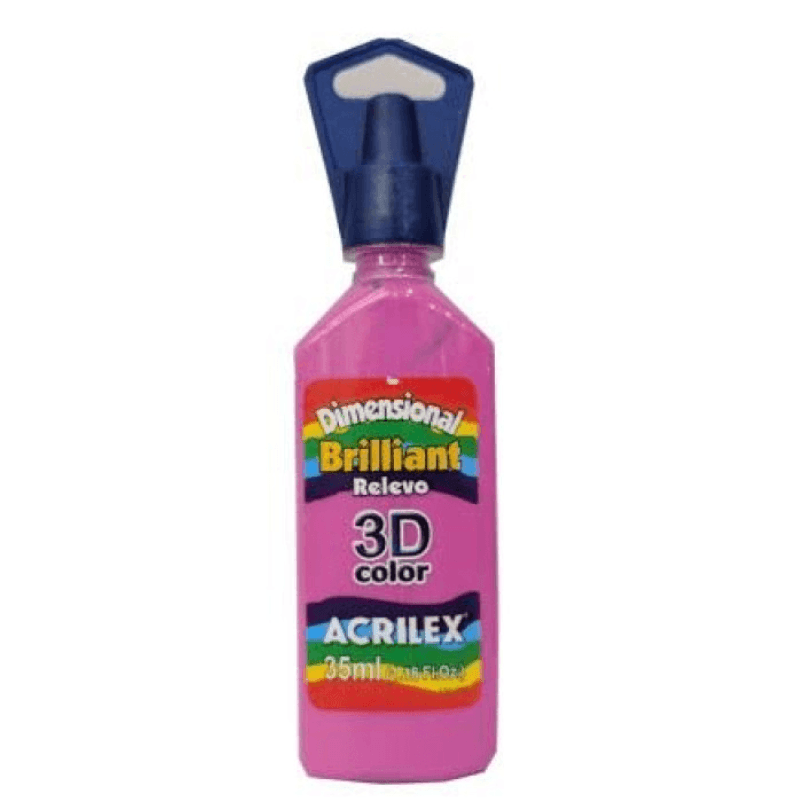 Tinta Acrilex  Dimensional Brilhante Rosa Chá 37ml 