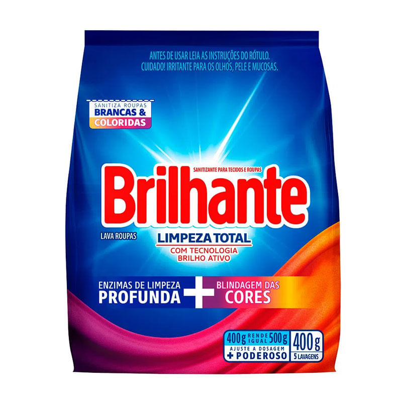 Lava Roupa Pó Brilhante Limpeza Total 400g