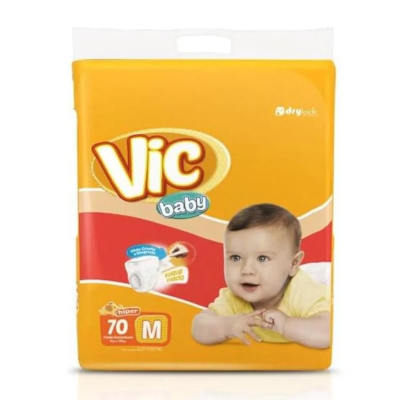 Fralda Vic Baby Hiper M 70un