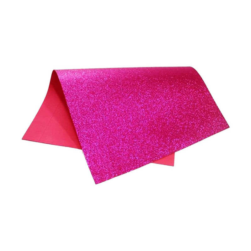 Folha de EVA com Glitter 40x48cm 1,5mm Rosa Neon