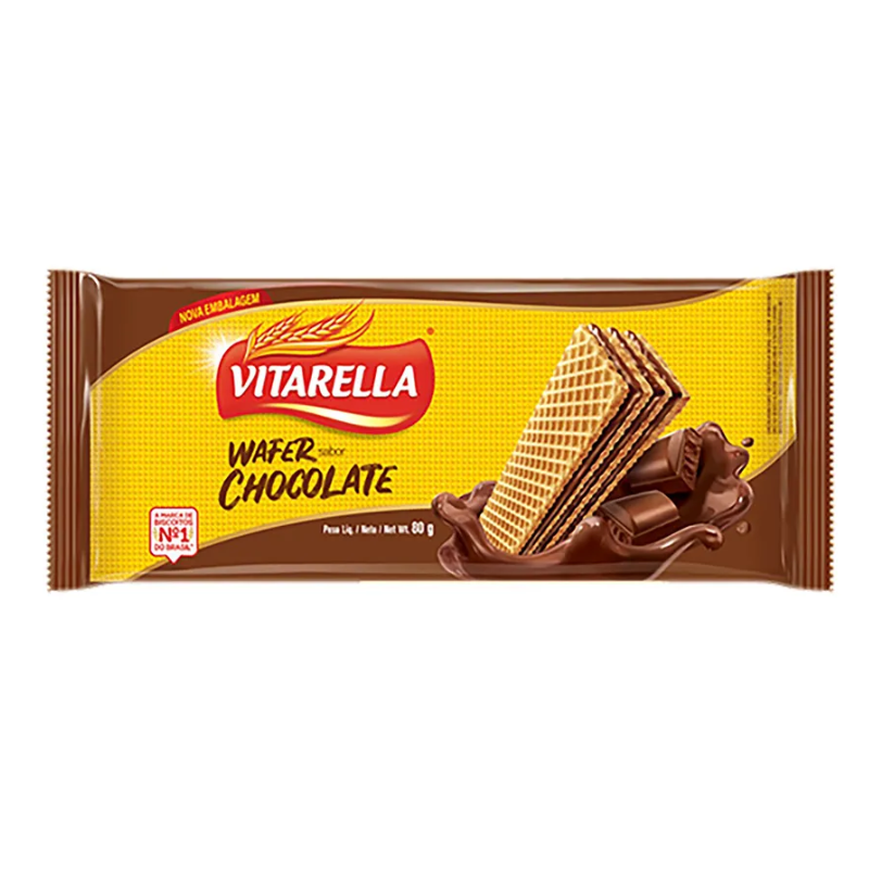 Biscoito Wafer Vitarella Chocolate 80g 
