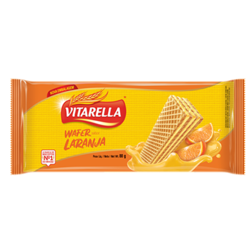 Biscoito Wafer Vitarella Laranja 80g 