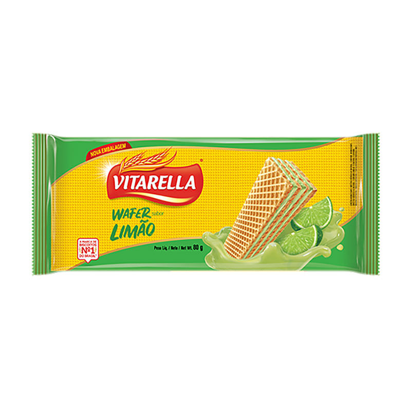 Biscoito Wafer Vitarella Limão 80g 