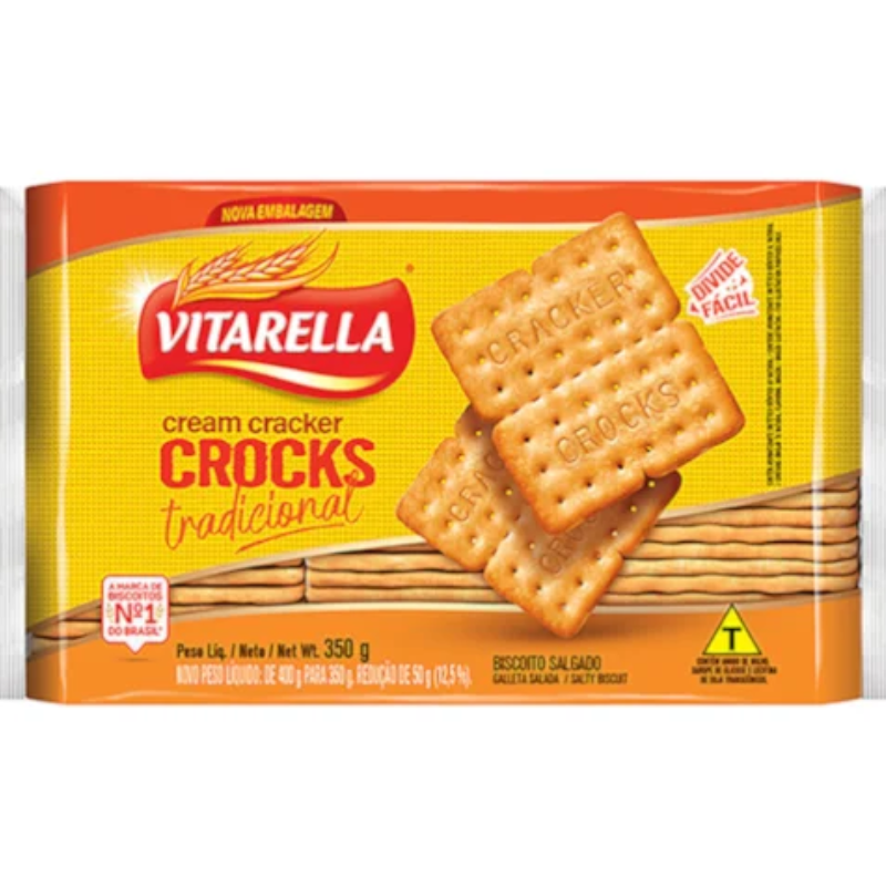 Biscoito Cream Cracker Vitarella Crocks 350g 