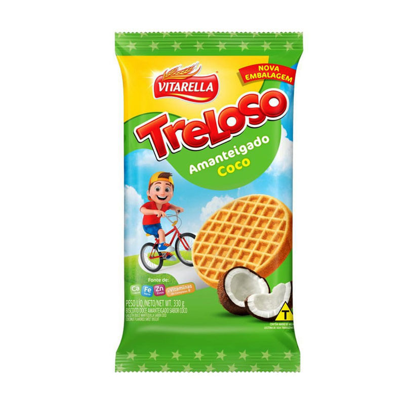 Biscoito Amanteigado Treloso Coco 330g