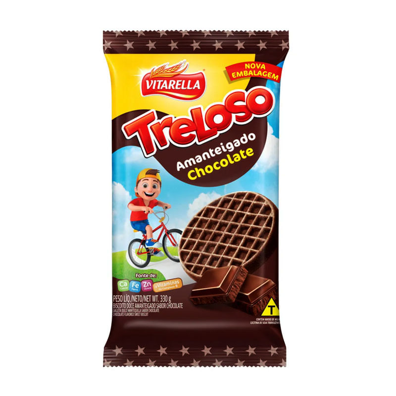 Biscoito Amanteigado Treloso Chocolate 330g