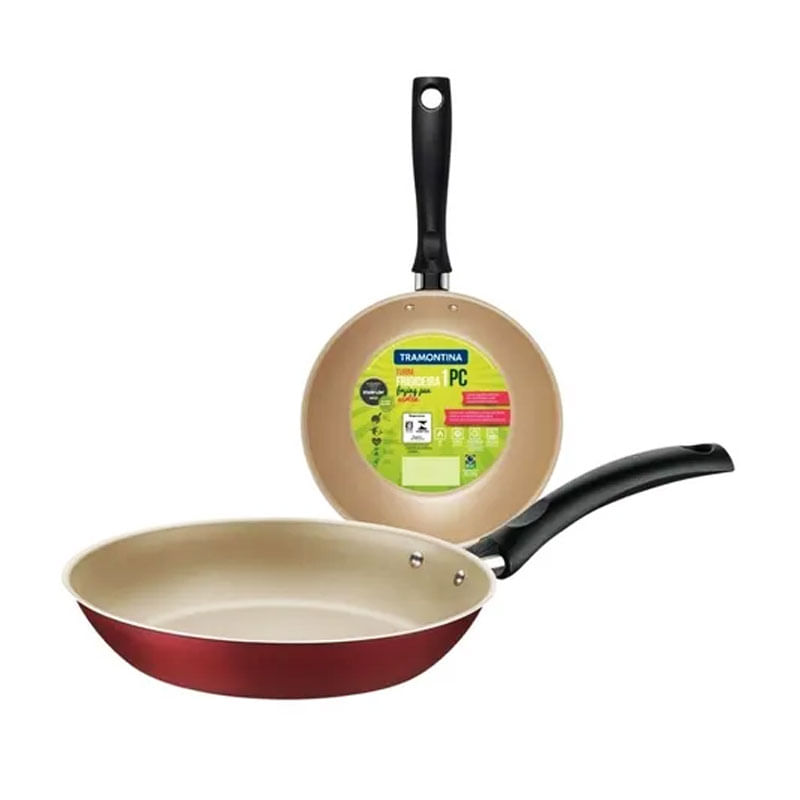 Frigideira Lumínio 24cm Turim Vermelha