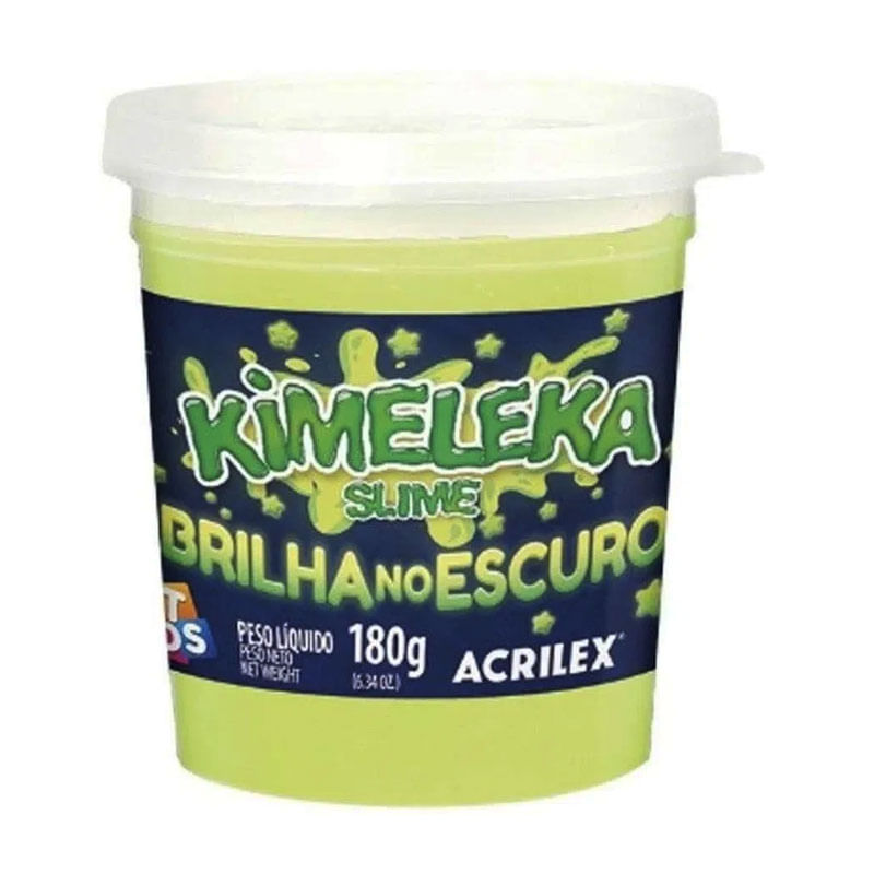 Kimeleka Acrilex 180G Brilha no Escuro Amarelo Fosco