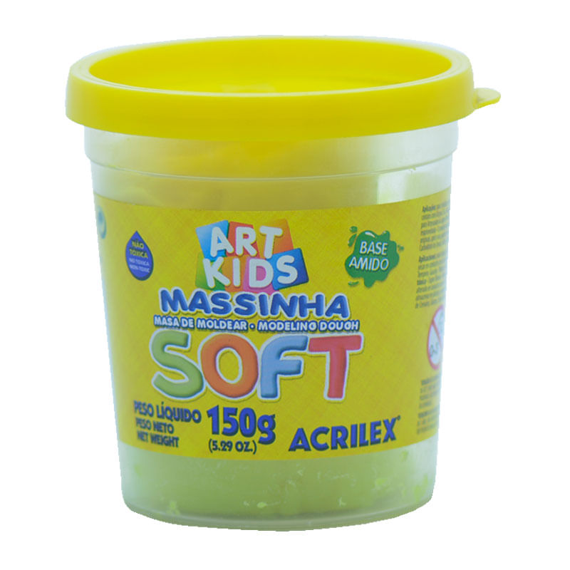 Massa de Modelar Soft Acrilex 150g Amarelo Bebê