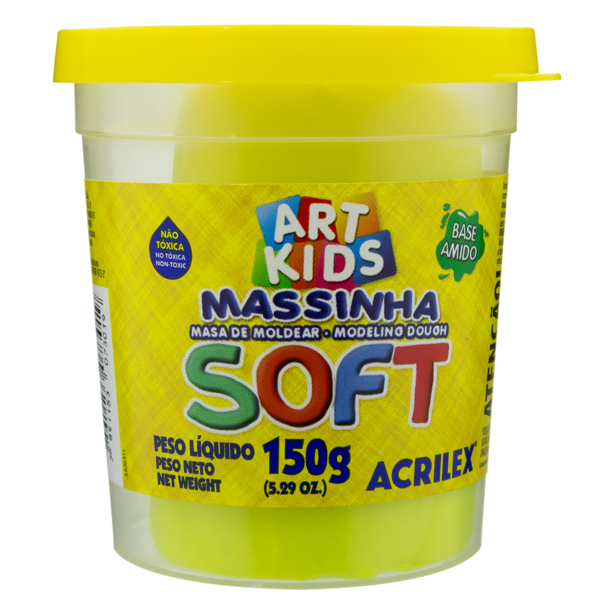 Massa de Modelar Soft Acrilex  Amarelo Limão 150g