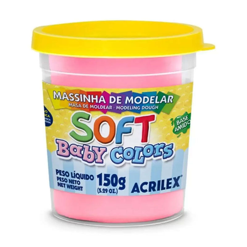 Massa de Modelar Soft Acrilex 150g Rosa Bebê