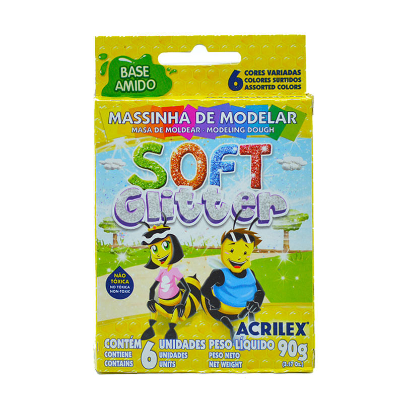 Massa de Modelar Soft Acrilex 90g Glitter
