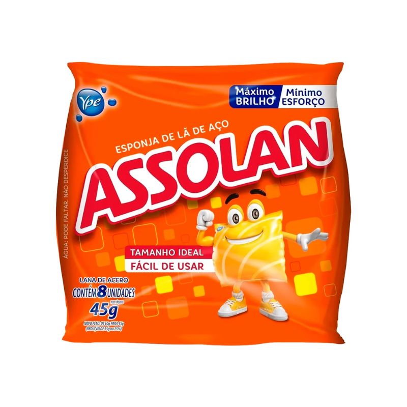 Esponja Aço Assolan 8un 45g