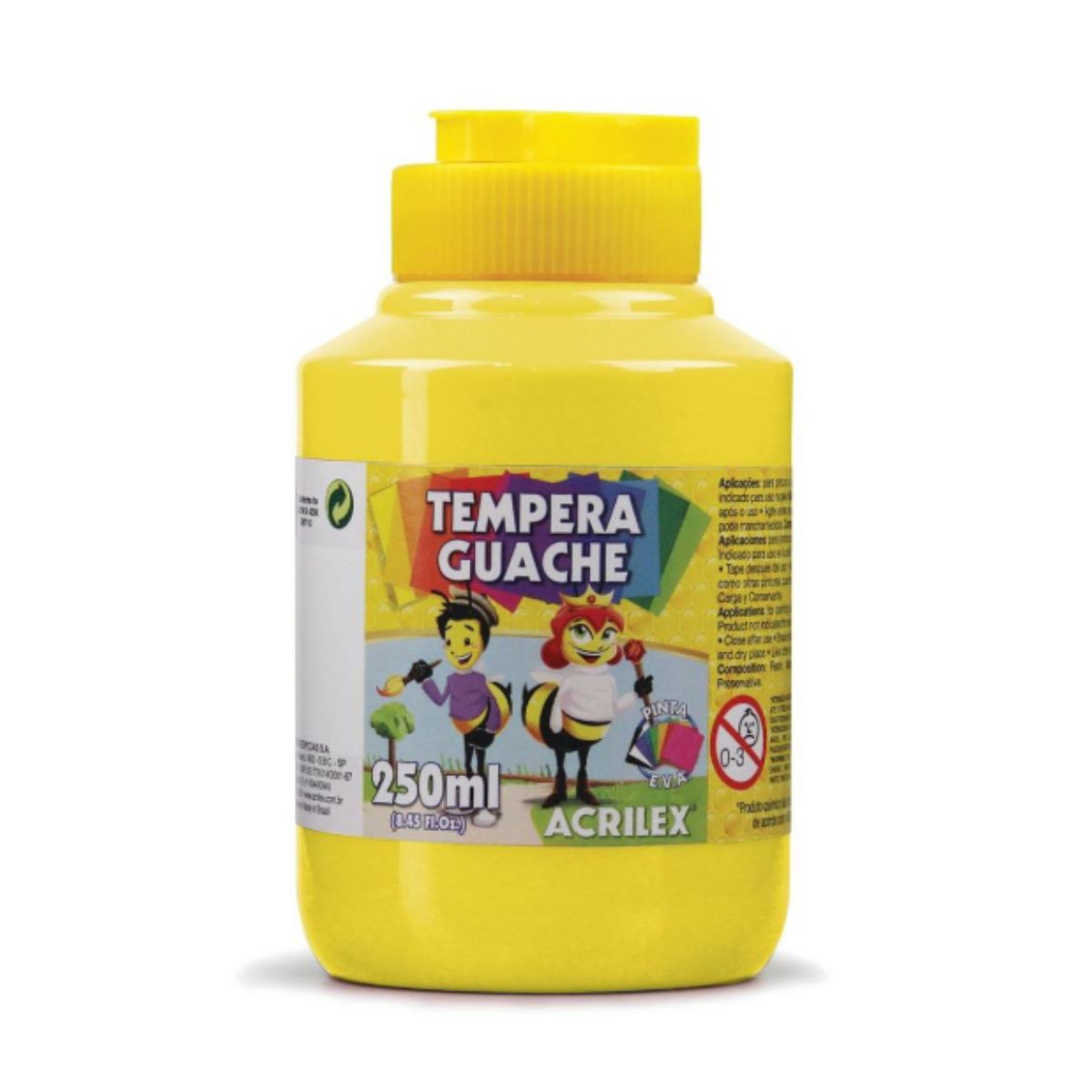 Tinta Guache Acrilex Amarelo Limão 250ml