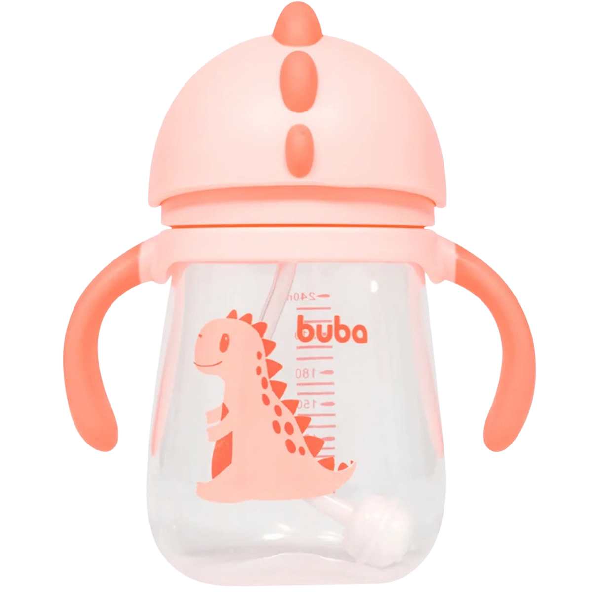 Copo Dino Com Alça Rosa - Buba 